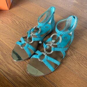 Vintage Turquoise blue sandals size 7.5